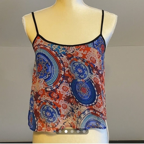 Sans Souci flowy crop top blouse small *C - Picture 2 of 8